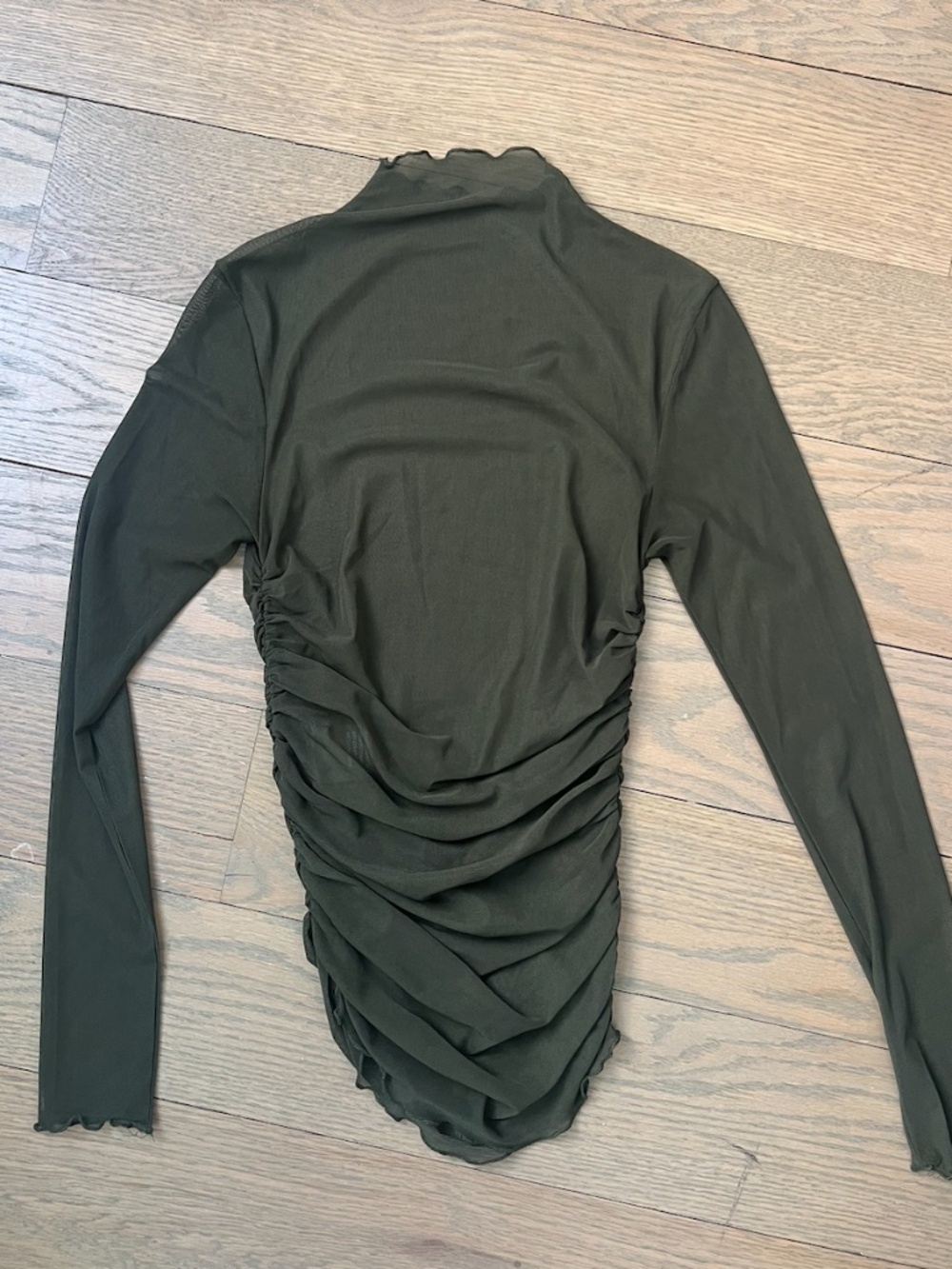 Mock Neck Mesh Long Sleeve